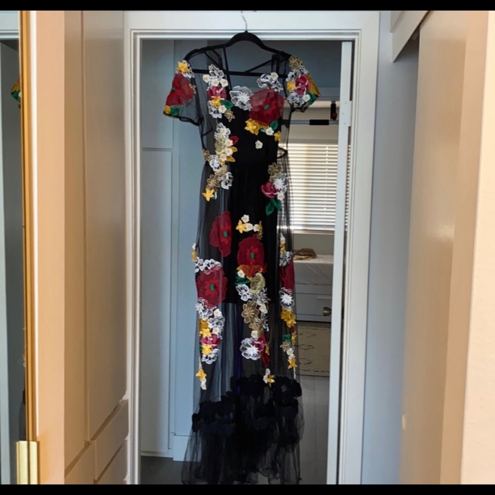 Black floral dress